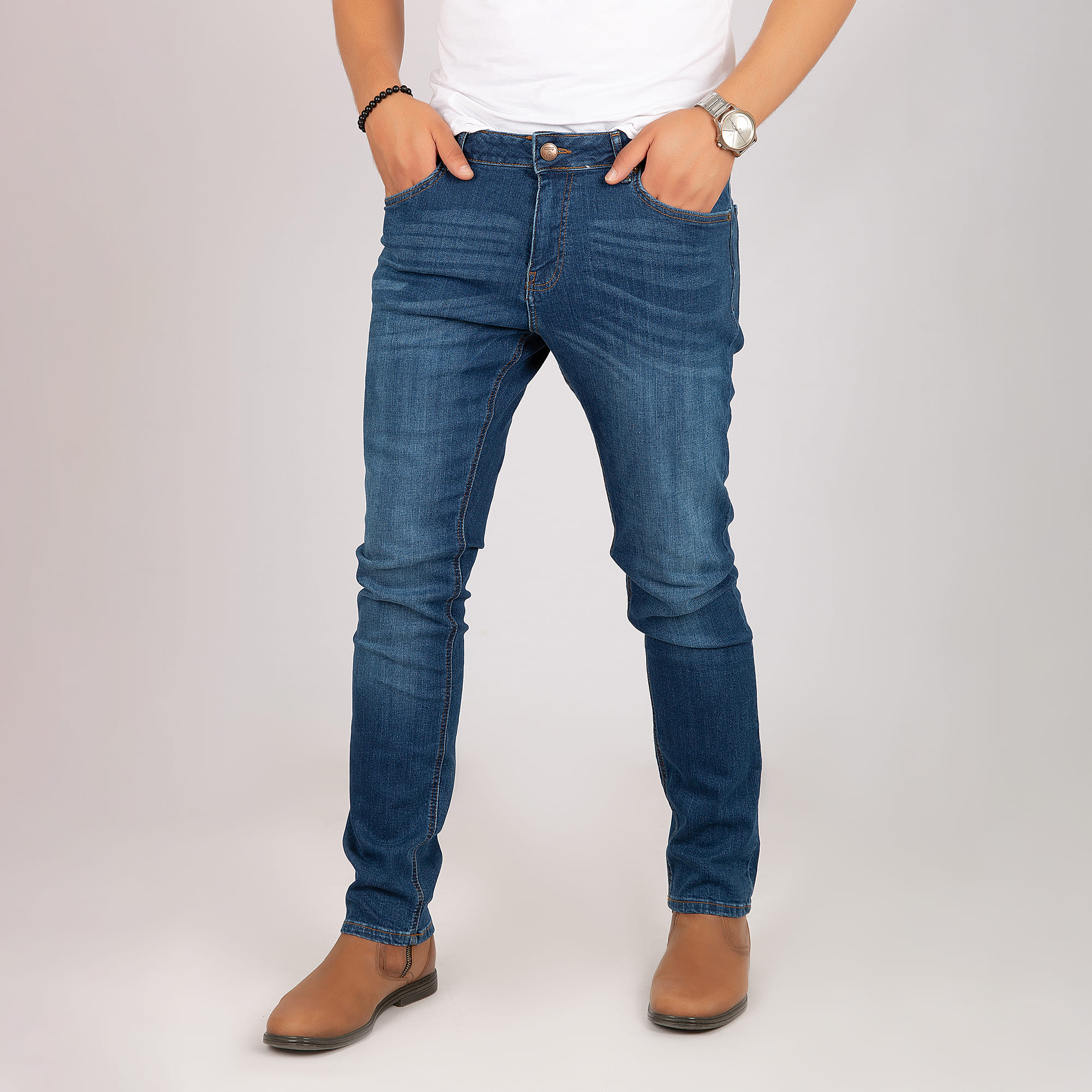 Hendam Essentials: Denim Slim-Fit Stretch Jeans for Men